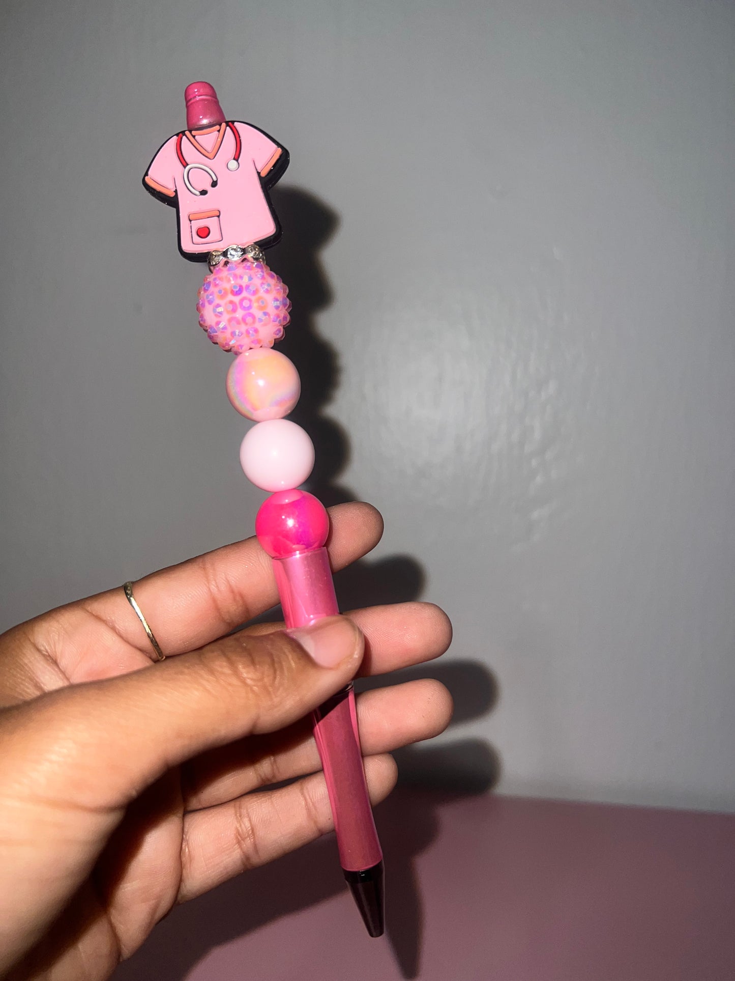 Pink Scrub Beadable Pen