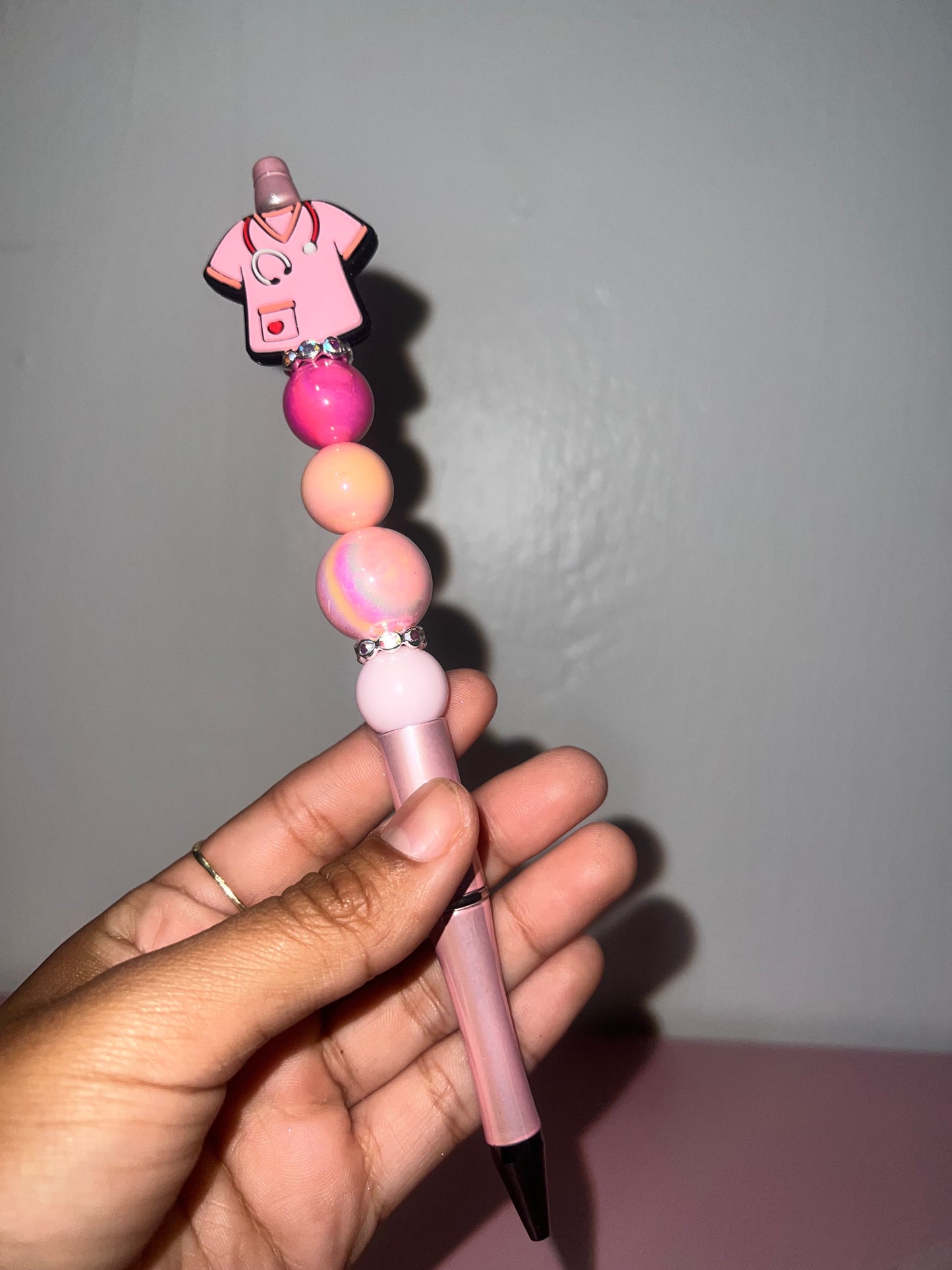 Pink Scrub Beadable Pen