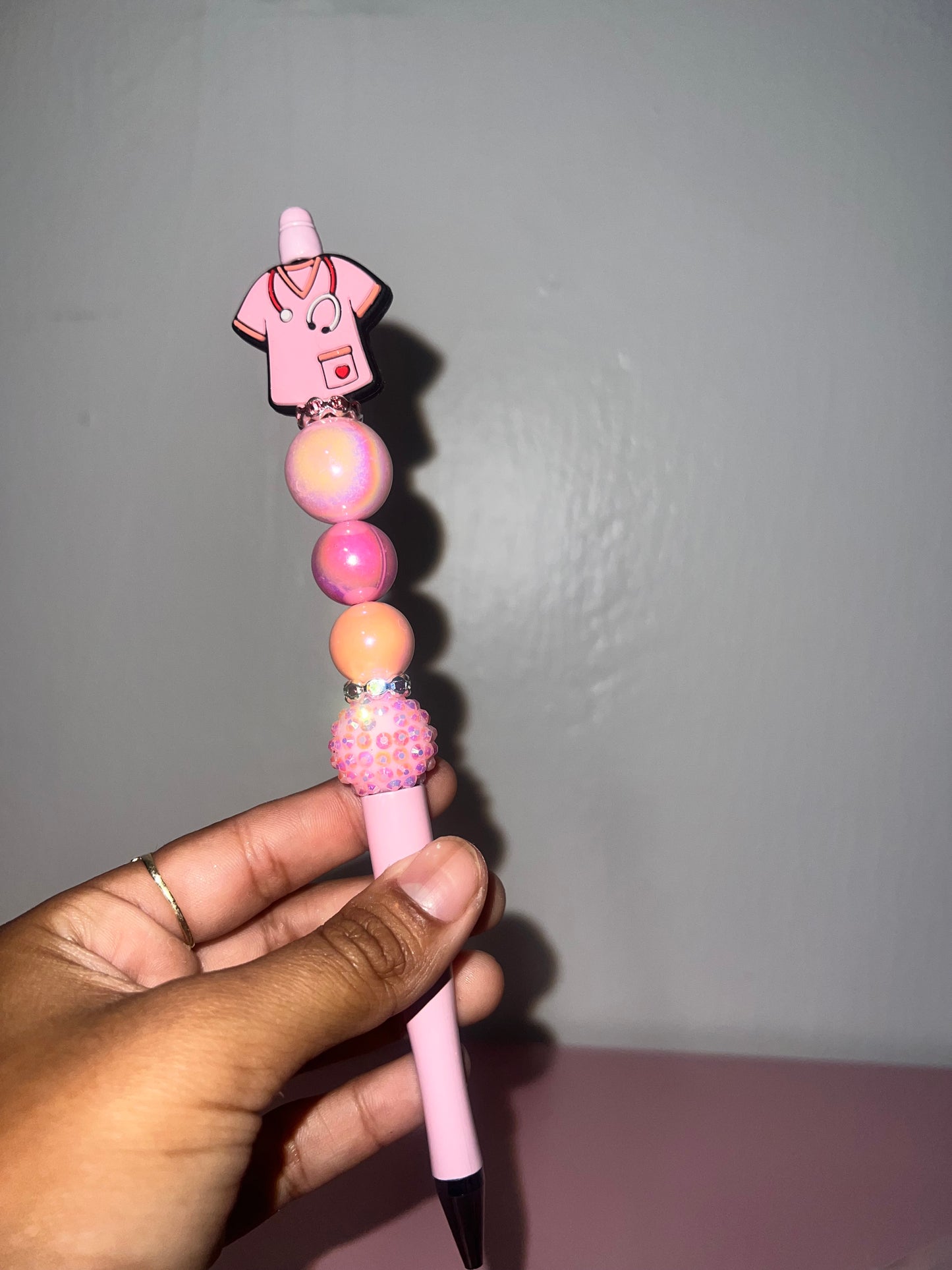 Pink Scrub Beadable Pen